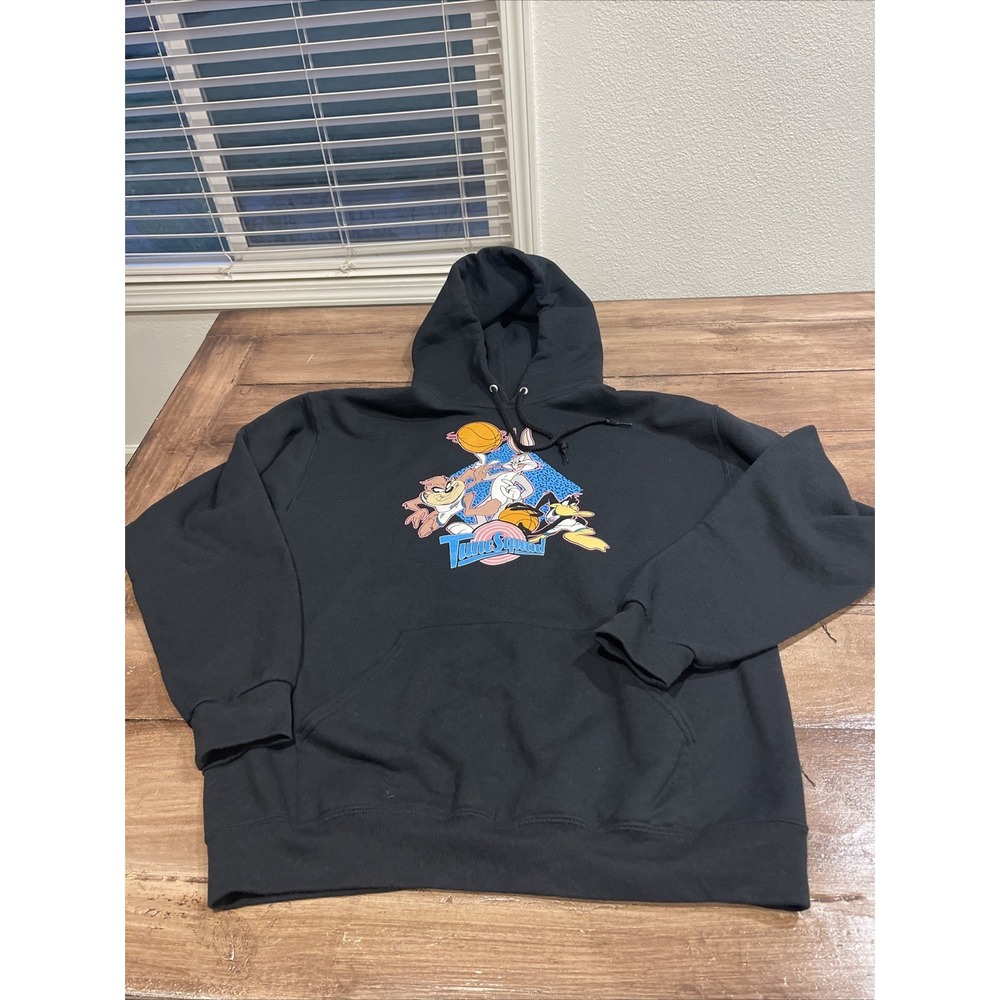 Tune‎ Squad Hoodie Sweatshirt Size Large Space Jam Cartoon Black